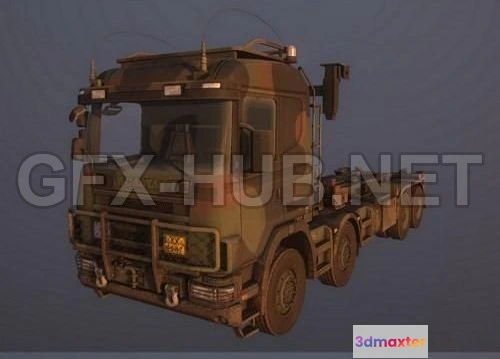 1188546 - PBR Game 3D Model - Scania Military Truck