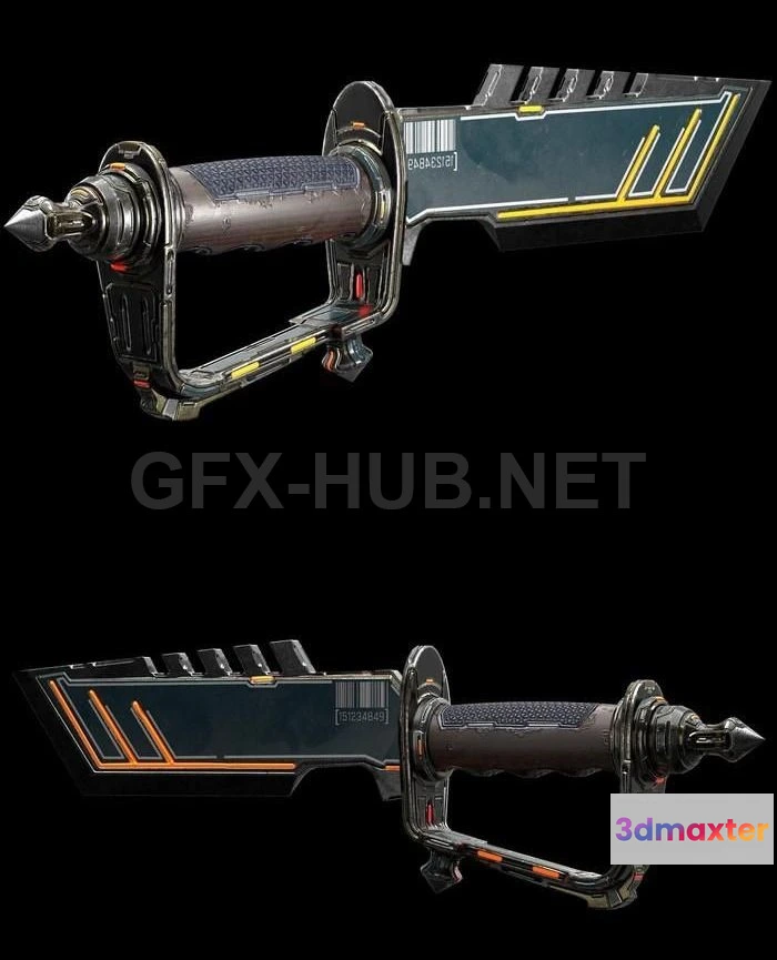1188590 - PBR Game 3D Model - Sci-Fi Dagger PBR