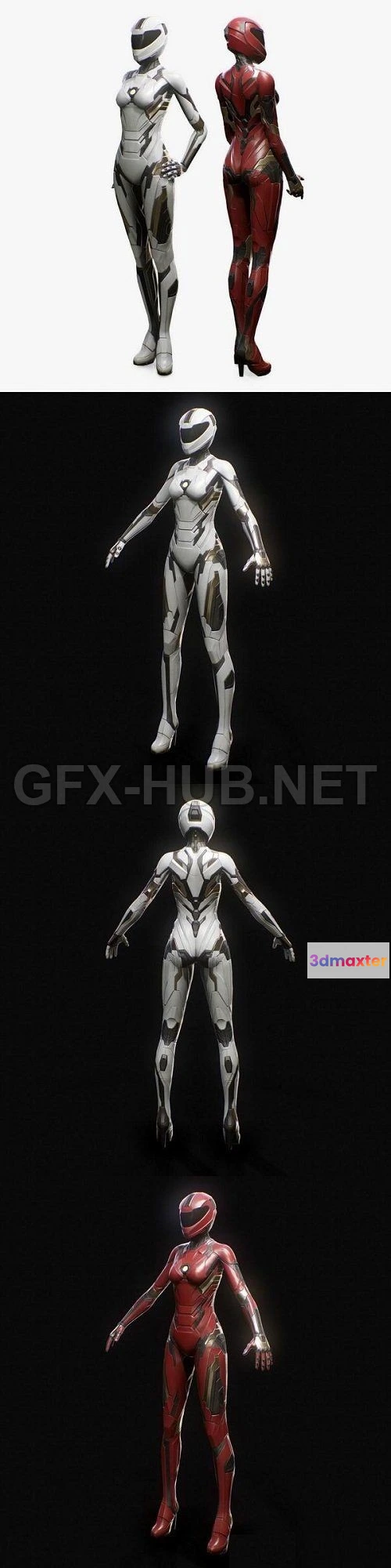 1188600 - PBR Game 3D Model - SciFi Female Suit