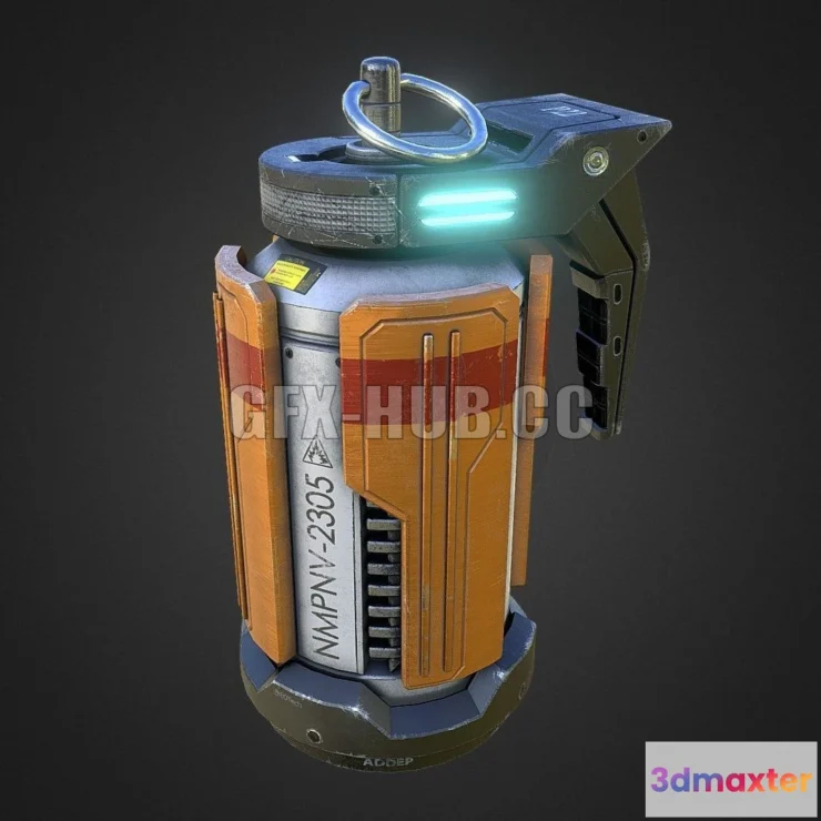 1188610 - PBR Game 3D Model - SciFi grenade PBR