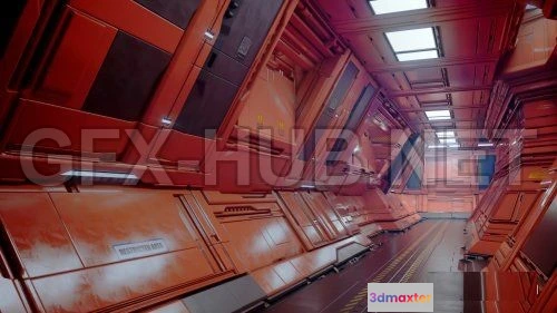 1188614 - PBR Game 3D Model - Sci-Fi Hallway (max)