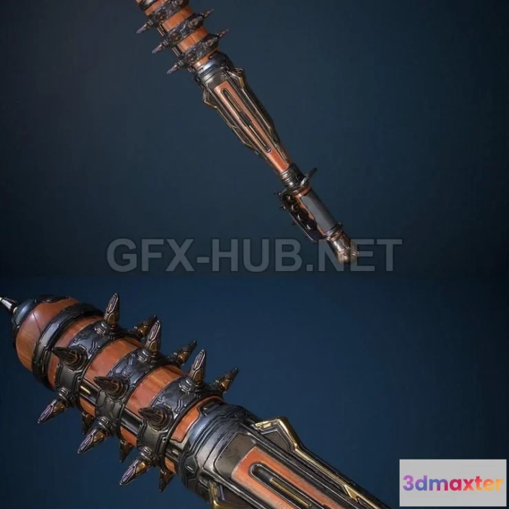 1188624 - PBR Game 3D Model - Scifi mace