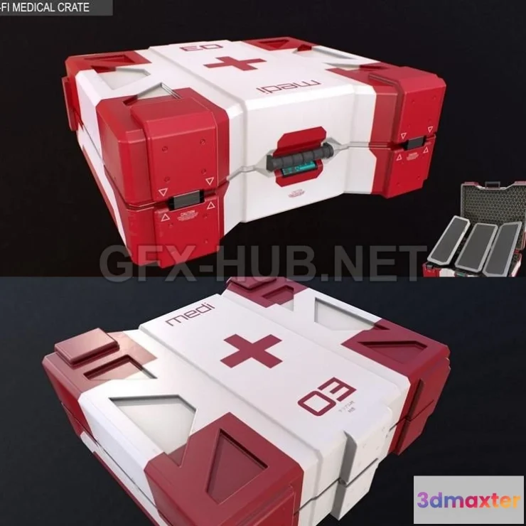 1188628 - PBR Game 3D Model - Sci-Fi Medical Crate