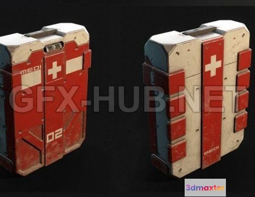 1188630 - PBR Game 3D Model - Sci-fi medical suitcase PBR