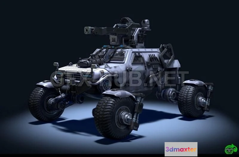 1188632 - PBR Game 3D Model - Sci-Fi Military Buggy PBR