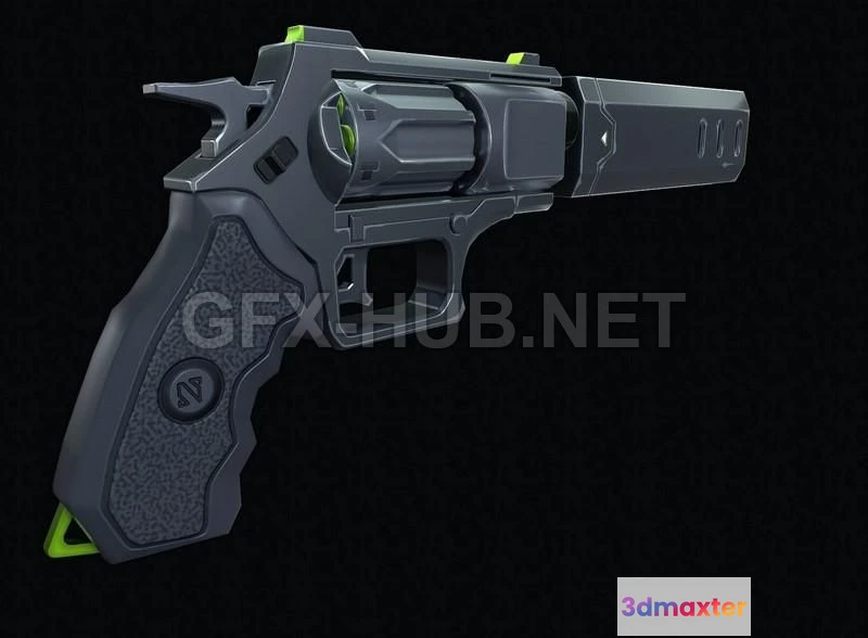 1188642 - PBR Game 3D Model - Sci-fi Revolver