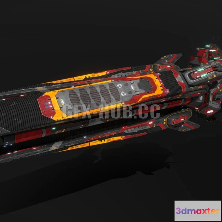 1188654 - PBR Game 3D Model - Scifi Siege Battleship Spirit