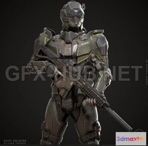 1188656 - PBR Game 3D Model - SciFi Soldier PBR