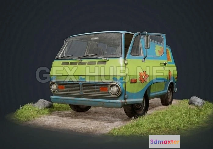 1188672 - PBR Game 3D Model - Scooby-doo mystery machine