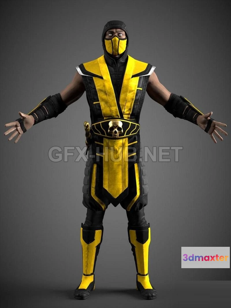 1188676 - PBR Game 3D Model - Scorpion (Ninja Costume) - Mortal Kombat 11