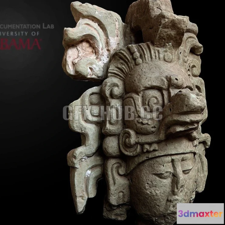 1188682 - PBR Game 3D Model - Sculptured head Copan