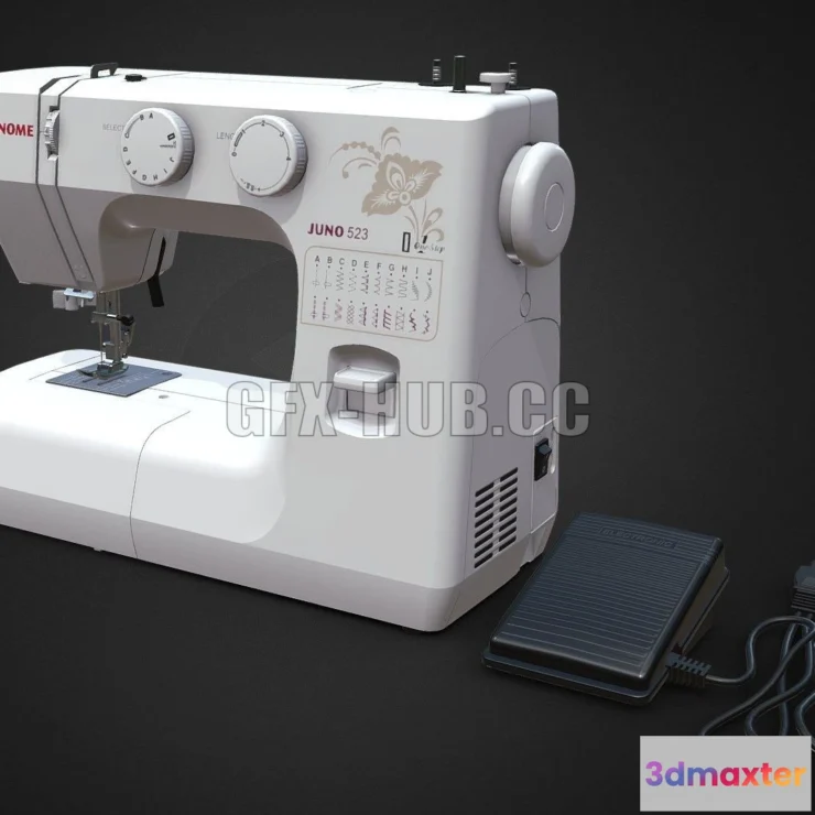 1188708 - PBR Game 3D Model - Sewing machine Janome Juno 523