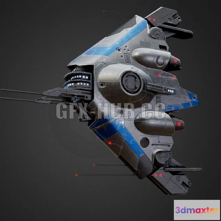 1188722 - PBR Game 3D Model - Shallow space - Enif-class light cruiser PBR
