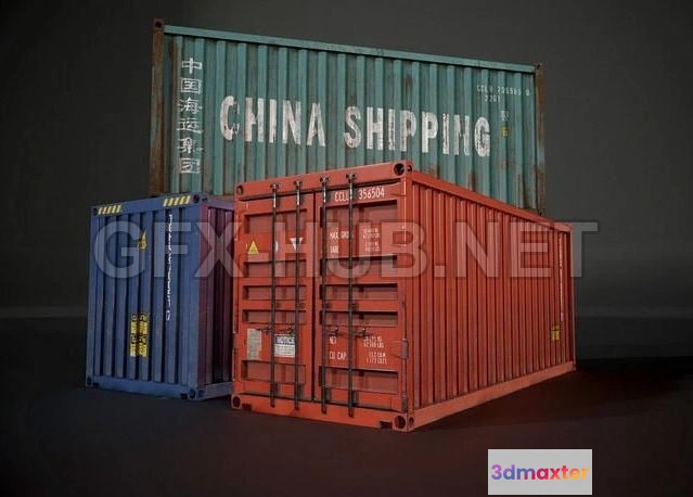 1188754 - PBR Game 3D Model - Shipping Containers