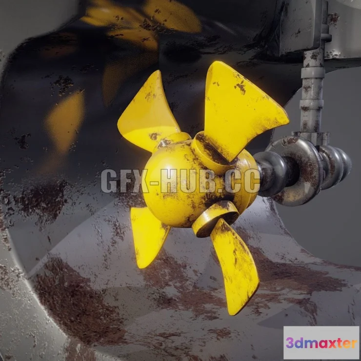 1188758 - PBR Game 3D Model - Ships Propeller system