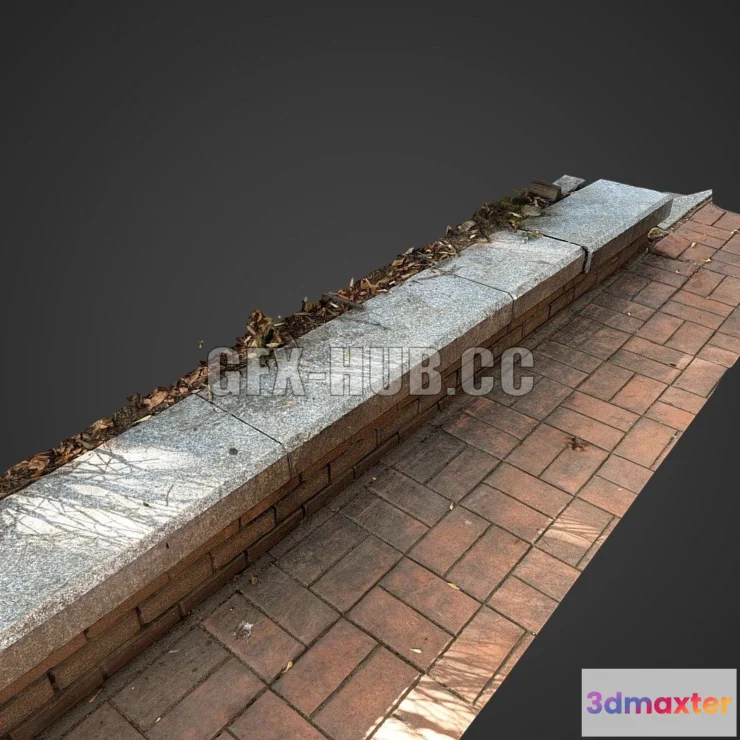1188782 - PBR Game 3D Model - SideWalk Edge Tiles