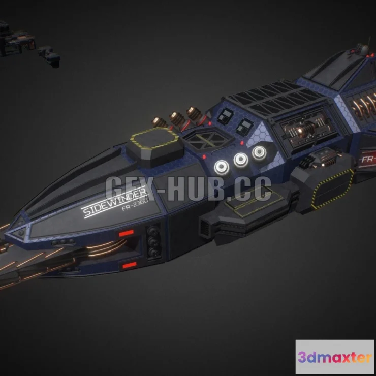 1188784 - PBR Game 3D Model - Sidewinder-Class Fast Attack Vessel