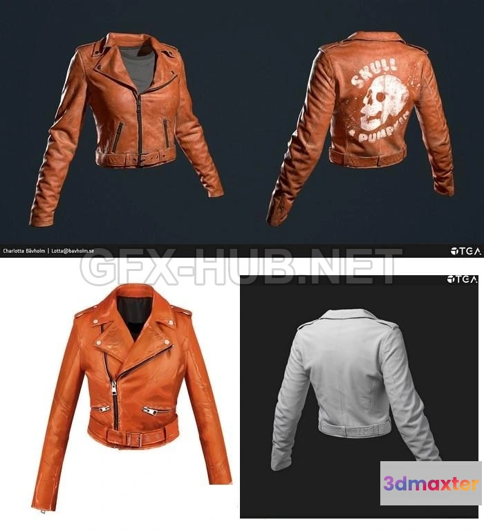 1188806 - PBR Game 3D Model - Skull Pumpkin Jacket