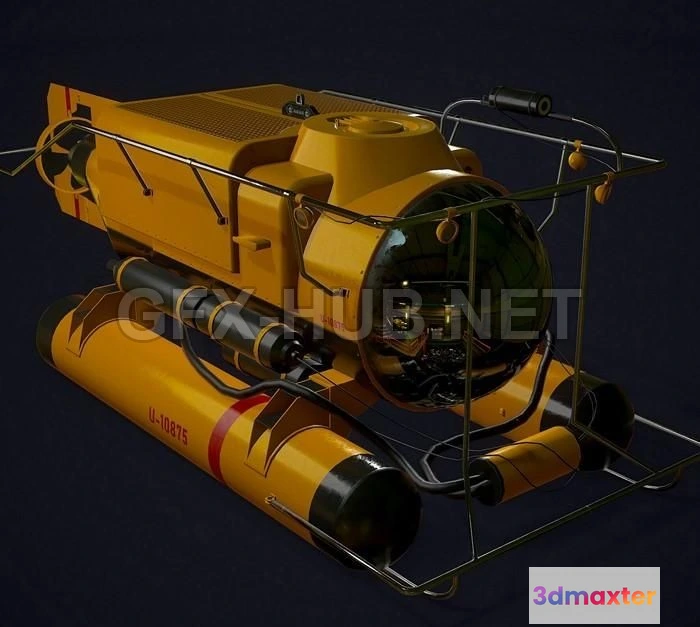 1188820 - PBR Game 3D Model - Small Submarine