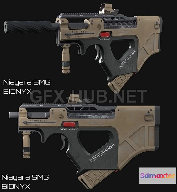 1188828 - PBR Game 3D Model - SMG concept