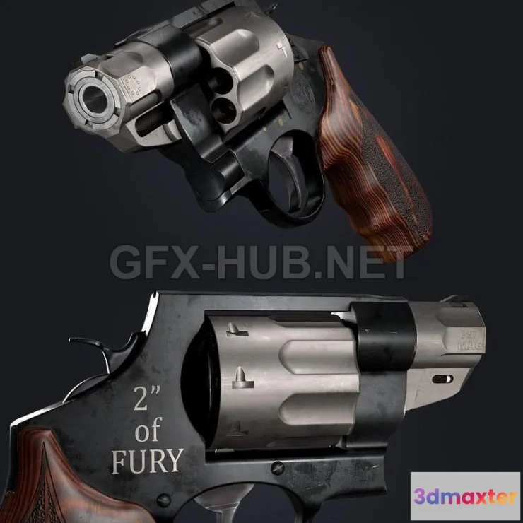 1188840 - PBR Game 3D Model - Smith and Wesson 327 Magnum