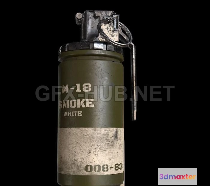 1188842 - PBR Game 3D Model - Smoke Grenade