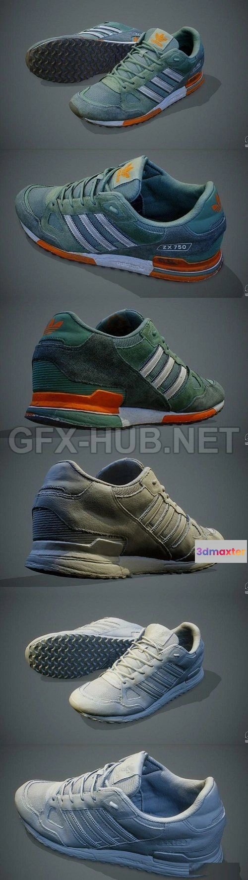 1188850 - PBR Game 3D Model - Sneakers (max, fbx, obj)
