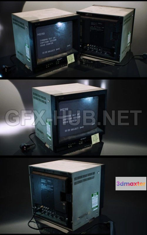 1188880 - PBR Game 3D Model - Sony CRT Monitor