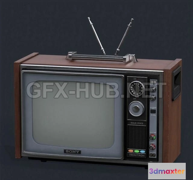 1188888 - PBR Game 3D Model - Sony Trinitron CRT TV
