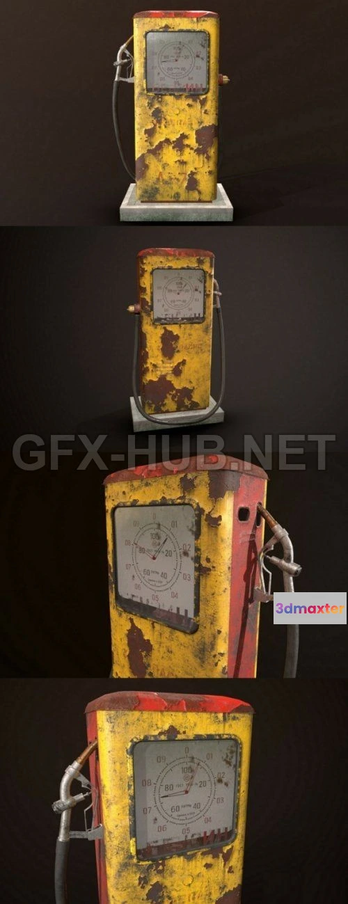 1188906 - PBR Game 3D Model - Soviet Gasoline Pump