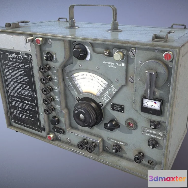 1188910 - PBR Game 3D Model - Soviet Military Radio