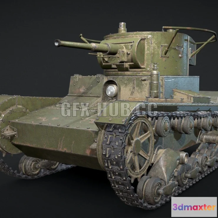 1188916 - PBR Game 3D Model - Soviet tank T26