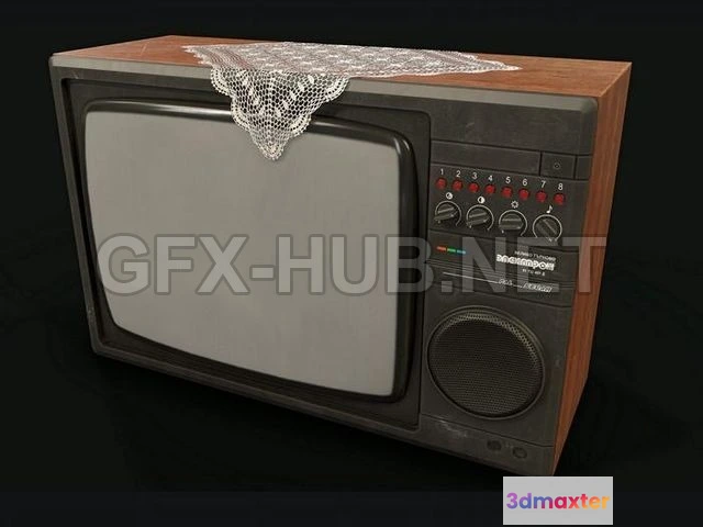 1188918 - PBR Game 3D Model - Soviet TV Electron