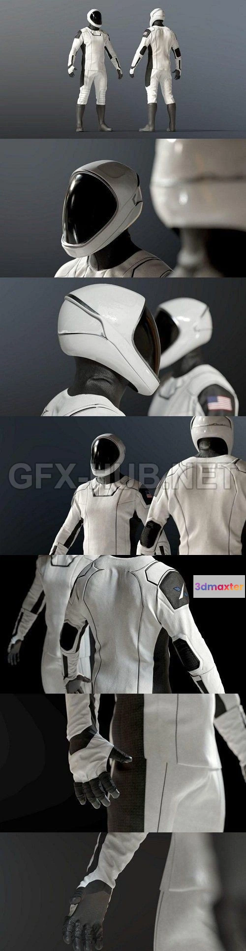 1188944 - PBR Game 3D Model - SPACESUIT SpaceX Dragon Starman