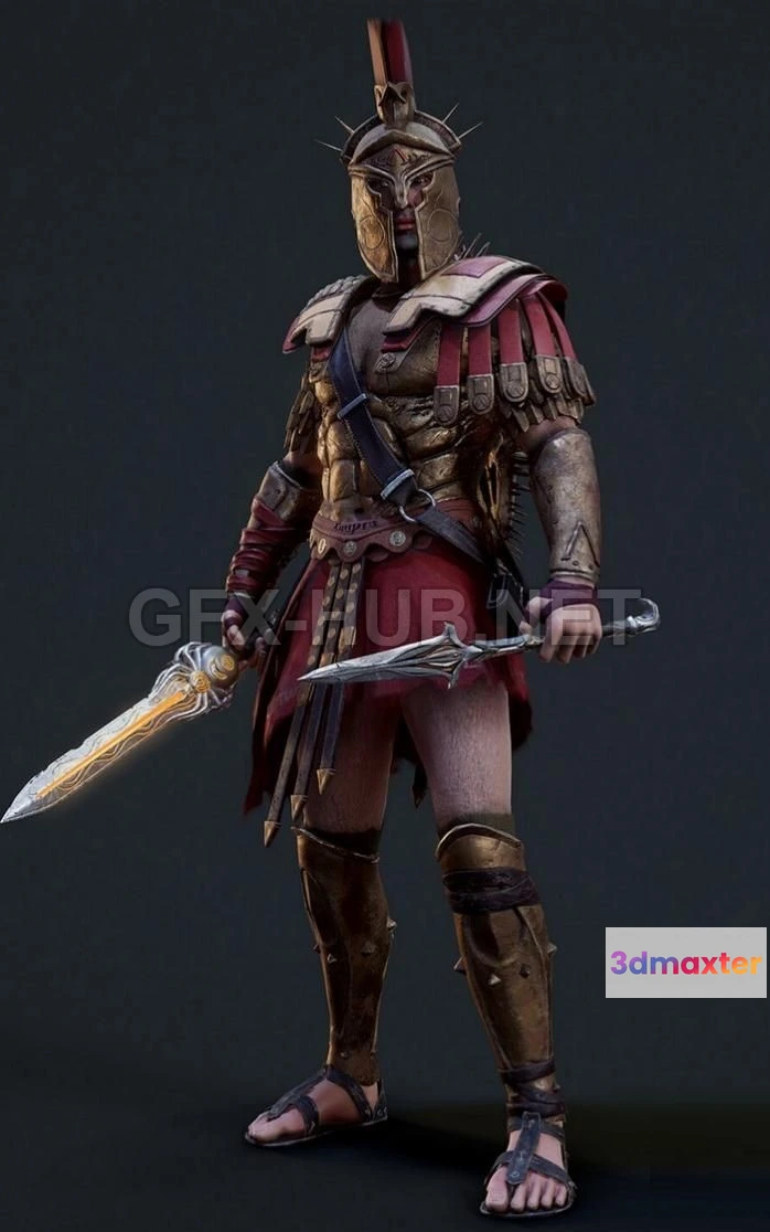 1188948 - PBR Game 3D Model - Spartan War Hero PBR