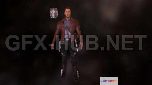 1189010 - PBR Game 3D Model - Star lord (Standing pose)