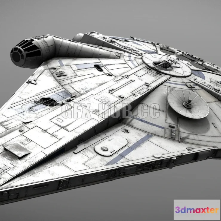 1189020 - PBR Game 3D Model - Star Wars Millenium Falcon Lando