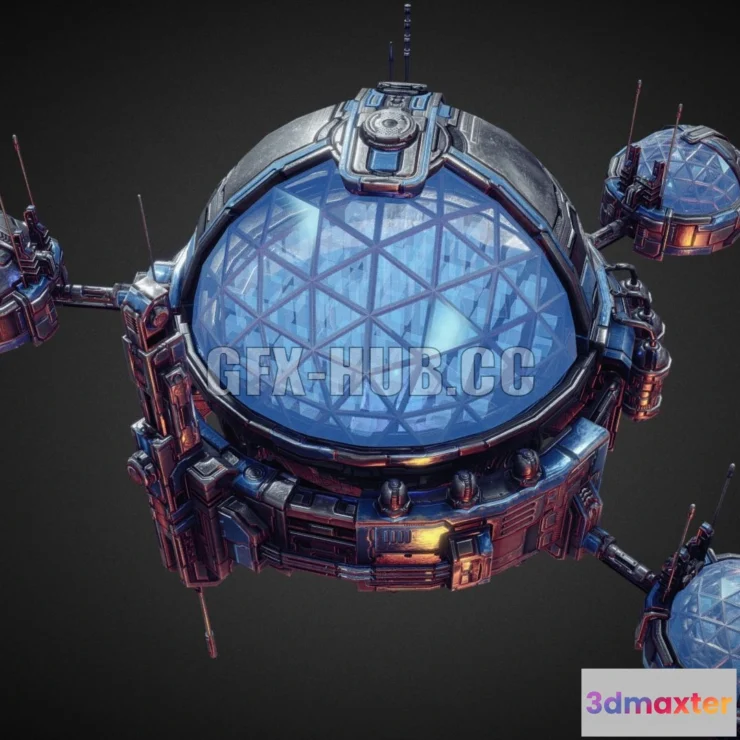 1189030 - PBR Game 3D Model - Starfall Tactics — Science station