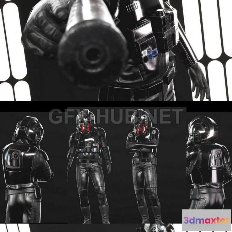 1189038 - PBR Game 3D Model - StarWars Imperial Pilot