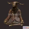 1189042 - PBR Game 3D Model - Statue Sitting Goat