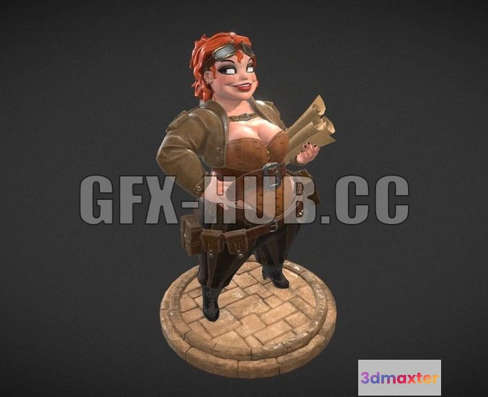 1189058 - PBR Game 3D Model - Steampunk girl 2