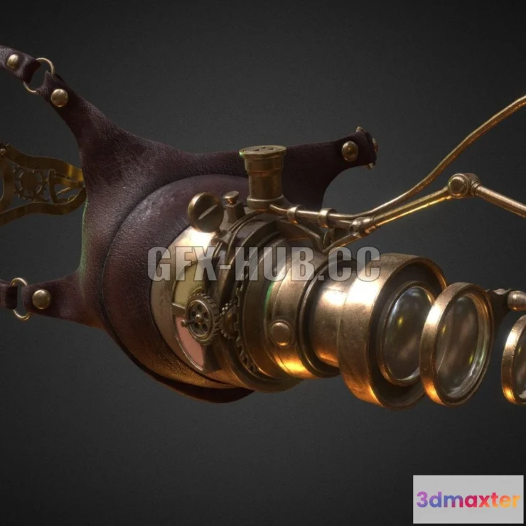 1189060 - PBR Game 3D Model - Steampunk goggles