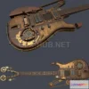 1189062 - PBR Game 3D Model - Steampunk guitar