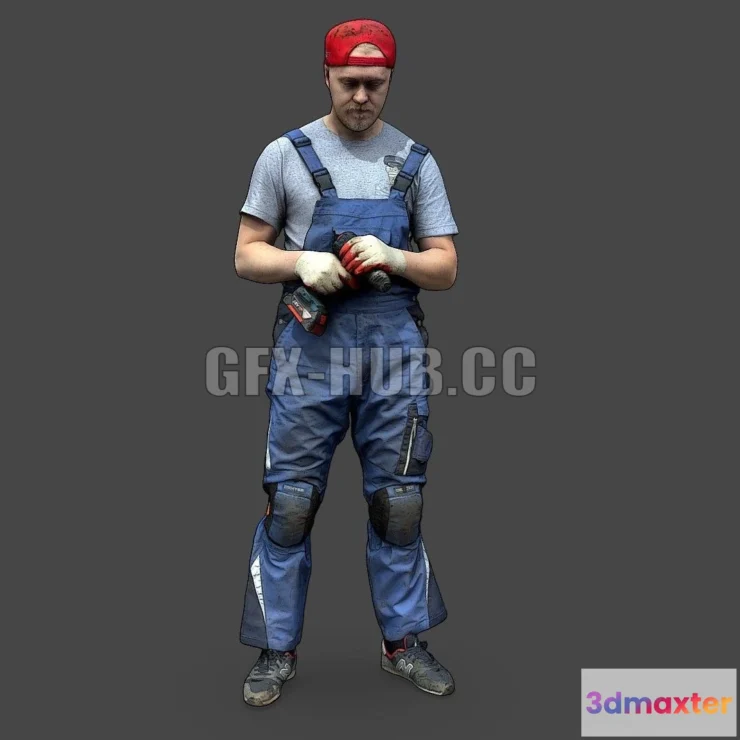 1189126 - PBR Game 3D Model - Stylized Car Mechanic Character