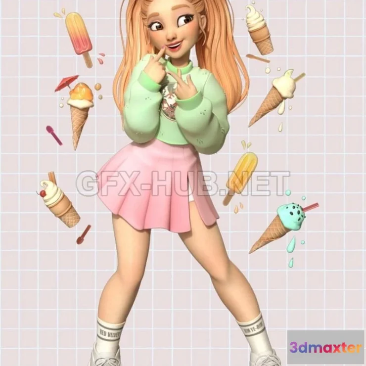 1189142 - PBR Game 3D Model - Stylized Yeri from RedVelvet