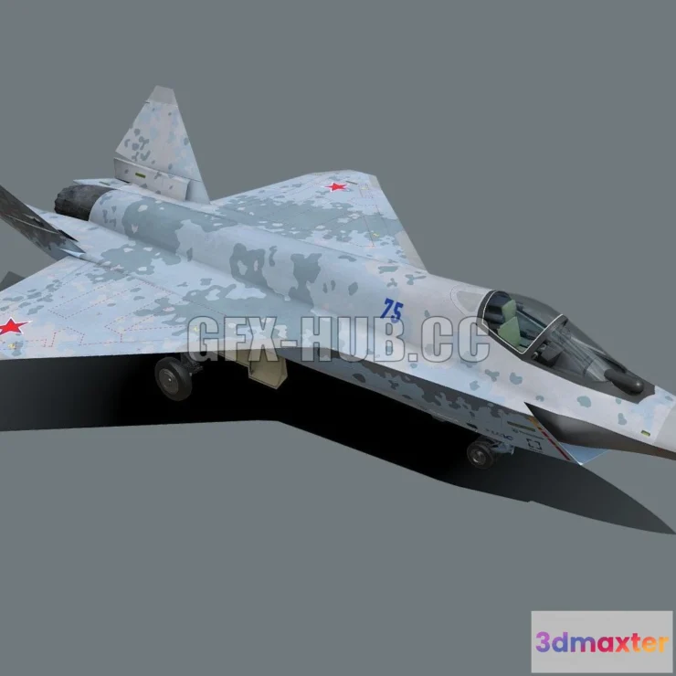 1189152 - PBR Game 3D Model - Sukhoi checkmate T-75 LTS