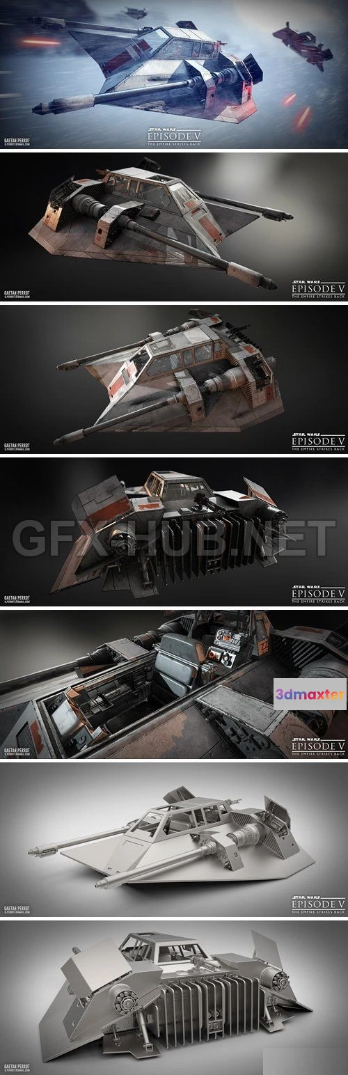1189208 - PBR Game 3D Model - T-47 Snowspeeder Star Wars