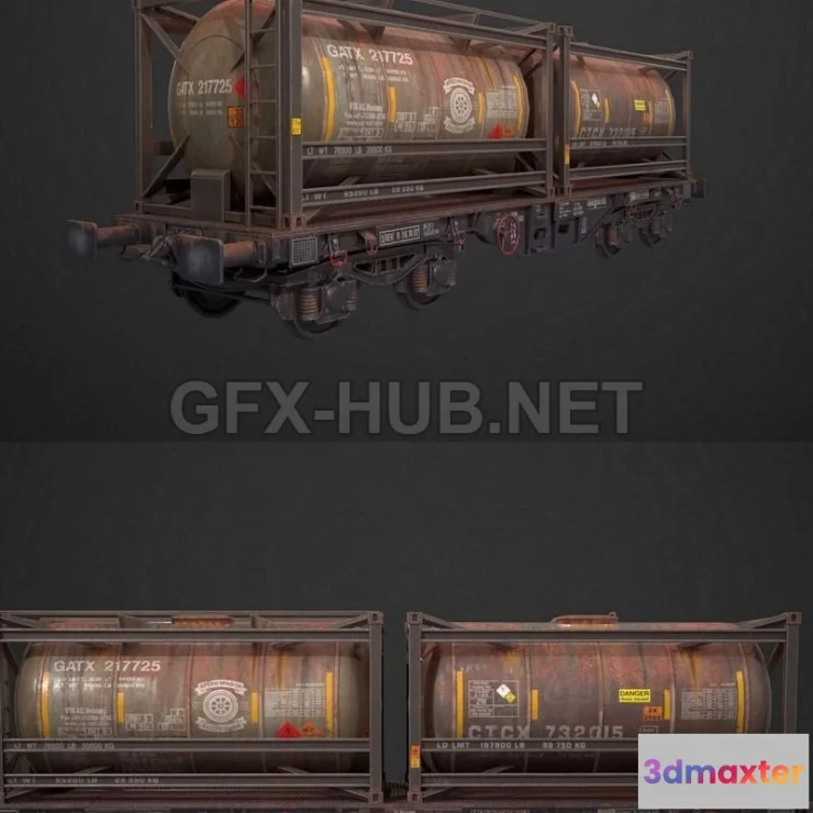 1189232 - PBR Game 3D Model - Tank Wagon 2