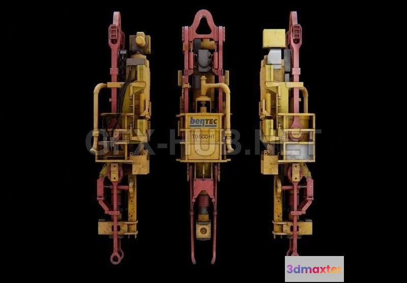 1189250 - PBR Game 3D Model - TD 500 HT Oil Drill PBR