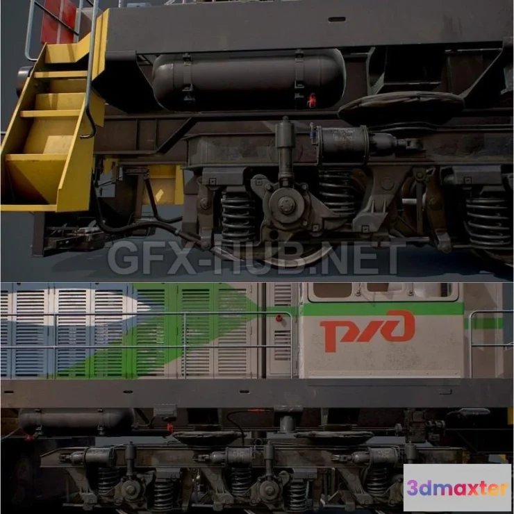 1189272 - PBR Game 3D Model - TEM-19 Experimental Locomotive